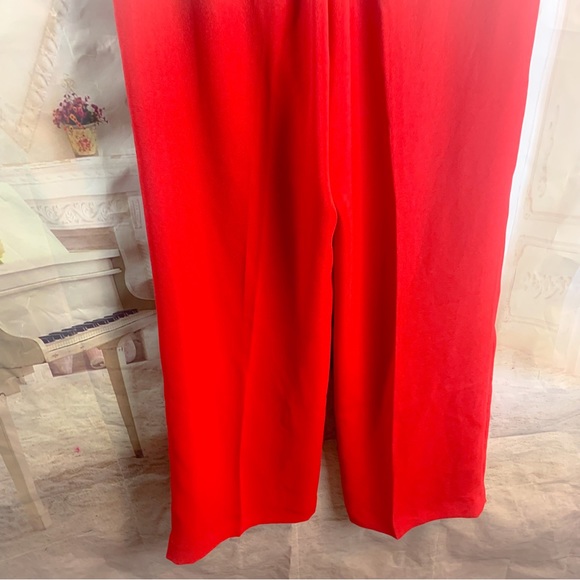 THE ANDAMANE Red Karla Wide Leg Trousers - Picture 7 of 11